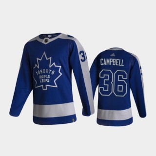 Men's Toronto Maple Leafs Jack Campbell #36 Reverse Retro 2021 Blue Authentic Jersey