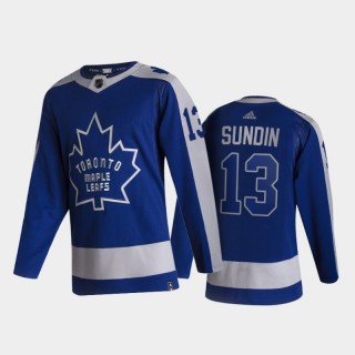 Men Toronto Maple Leafs Mats Sundin #13 Reverse Retro 2020-21 Blue Special Edition Authentic Jersey