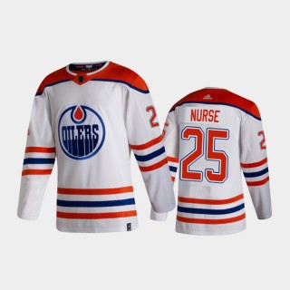 Men's Edmonton Oilers Darnell Nurse #25 Reverse Retro 2020-21 White Authentic Jersey
