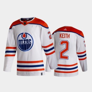 Men Edmonton Oilers Duncan Keith #2 2021 Reverse Retro White Special Edition Jersey