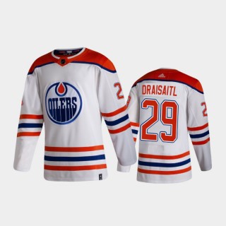 Men's Edmonton Oilers Leon Draisaitl #29 Reverse Retro 2020-21 White Authentic Jersey