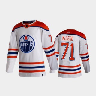 Men's Edmonton Oilers Ryan McLeod #71 Reverse Retro 2021 White Authentic Jersey