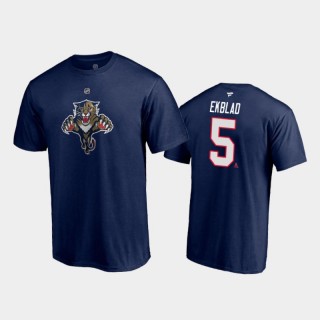 Men's Florida Panthers Aaron Ekblad #5 Special Edition Authentic Stack 2021 Reverse Retro Navy T-Shirt