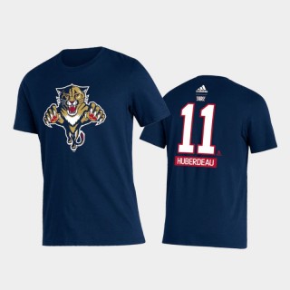 Panthers Jonathan Huberdeau #11 2021 Reverse Retro Special Edition Name & Number Navy T-Shirt