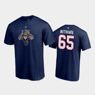 Men's Florida Panthers Markus Nutivaara #65 Special Edition Authentic Stack 2021 Reverse Retro Navy T-Shirt