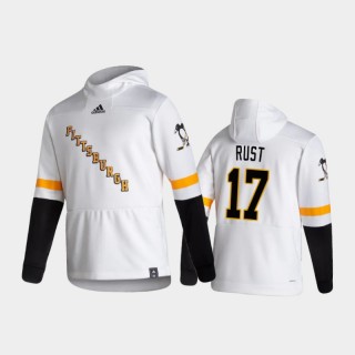 Men's Pittsburgh Penguins Bryan Rust #17 Authentic Pullover Special Edition 2021 Reverse Retro White Hoodie