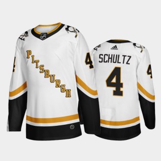 Pittsburgh Penguins Justin Schultz #4 2021 Reverse Retro White Fourth Authentic Jersey