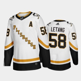 Pittsburgh Penguins Kris Letang #58 2021 Reverse Retro White Fourth Authentic Jersey
