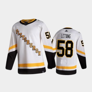 Men's Pittsburgh Penguins Kris Letang #58 Reverse Retro 2020-21 White Special Edition Authentic Pro Jersey