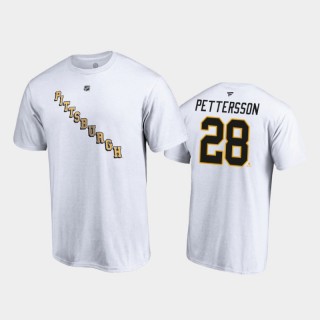 Men's Pittsburgh Penguins Marcus Pettersson #28 Special Edition Authentic Stack 2021 Reverse Retro White T-Shirt
