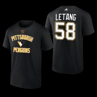 Pittsburgh Penguins Kris Letang Reverse Retro 2.0 Black #58 Wheelhouse T-Shirt