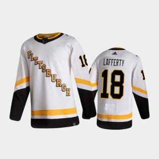 Men's Pittsburgh Penguins Sam Lafferty #18 Reverse Retro 2020-21 White Special Edition Authentic Pro Jersey
