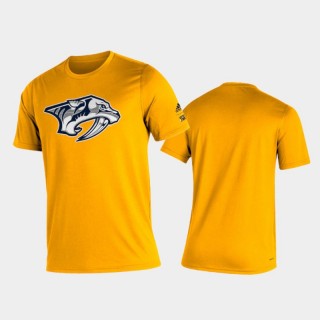 Men's Nashville Predators 2021 Reverse Retro Creator Gold T-Shirt
