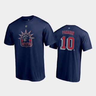 Men's New York Rangers Artemi Panarin #10 Special Edition Authentic Stack 2021 Reverse Retro Navy T-Shirt