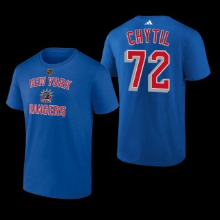 Filip Chytil #72 New York Rangers Reverse Retro 2.0 Wheelhouse Blue Men T-Shirt