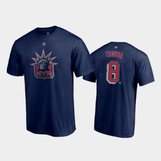 Men's New York Rangers Jacob Trouba #8 Special Edition Authentic Stack 2021 Reverse Retro Navy T-Shirt