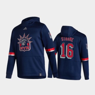Men's New York Rangers Ryan Strome #16 Authentic Pullover Special Edition 2021 Reverse Retro Navy Hoodie