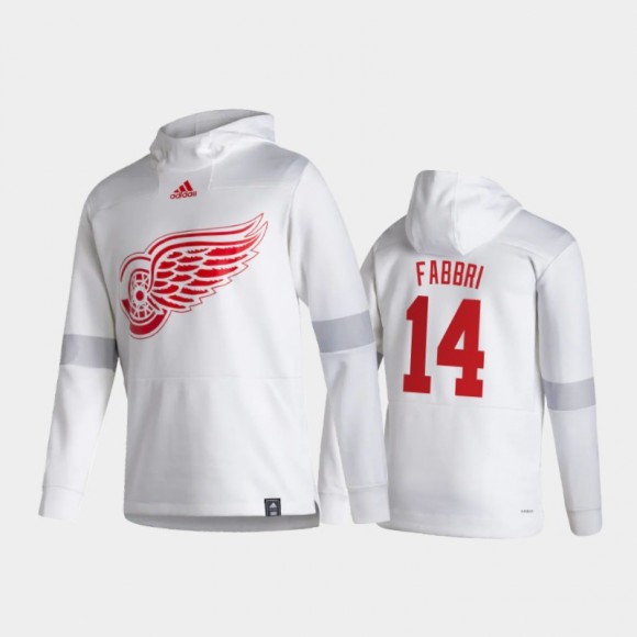 Men's Detroit Red Wings Robby Fabbri #14 Authentic Pullover Special Edition 2021 Reverse Retro White Hoodie