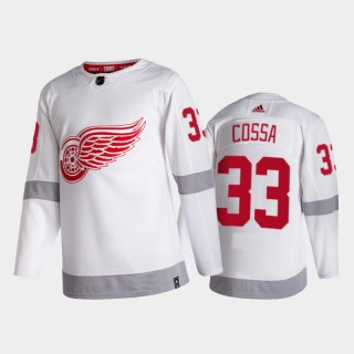 Men Detroit Red Wings Sebastian Cossa #33 2021 Reverse Retro Red 2021 NHL Draft Jersey