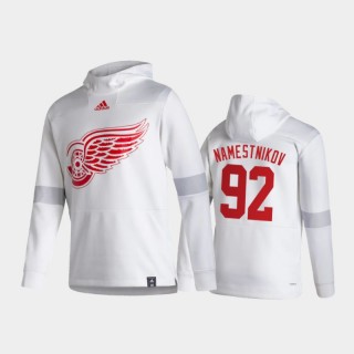 Men's Detroit Red Wings Vladislav Namestnikov #92 Authentic Pullover Special Edition 2021 Reverse Retro White Hoodie