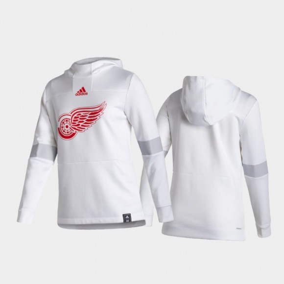 Women Detroit Red Wings 2021 Reverse Retro Pullover White Hoodie