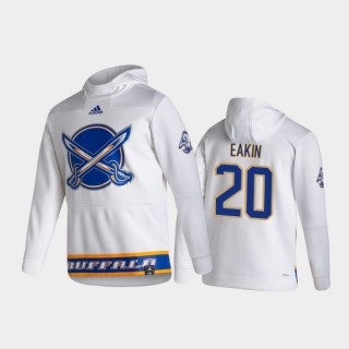 Men's Buffalo Sabres Cody Eakin #20 Authentic Pullover Special Edition 2021 Reverse Retro White Hoodie