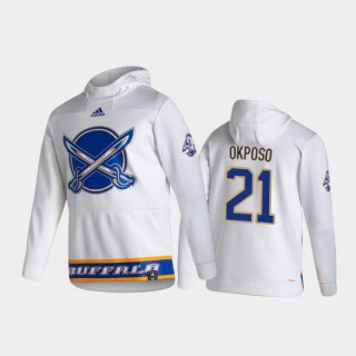 Men's Buffalo Sabres Kyle Okposo #21 Authentic Pullover Special Edition 2021 Reverse Retro White Hoodie
