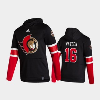 Men's Ottawa Senators Austin Watson #16 Authentic Pullover Special Edition 2021 Reverse Retro Black Hoodie