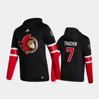 Men's Ottawa Senators Brady Tkachuk #7 Authentic Pullover Special Edition 2021 Reverse Retro Black Hoodie