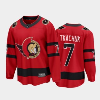 Men's Ottawa Senators Brady Tkachuk #7 Reverse Retro Red 2020-21 Breakaway Player Jersey