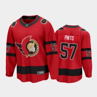 Men's Ottawa Senators Shane Pinto #57 Reverse Retro Red 2021 Jersey