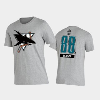Sharks Brent Burns #88 2021 Reverse Retro Special Edition Name & Number Gray T-Shirt