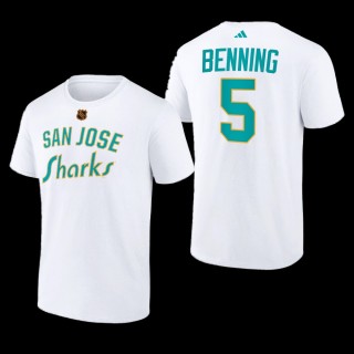 Matt Benning #5 San Jose Sharks Reverse Retro 2.0 Wheelhouse White Men T-Shirt