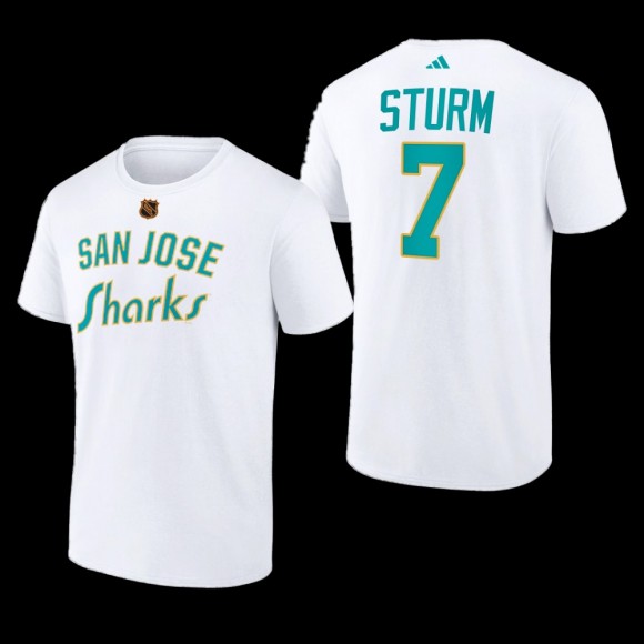 Nico Sturm #7 San Jose Sharks Reverse Retro 2.0 Wheelhouse White Men T-Shirt