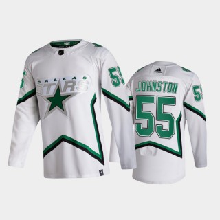 Men Dallas Stars Wyatt Johnston #55 2021 Reverse Retro White 2021 NHL Draft Jersey