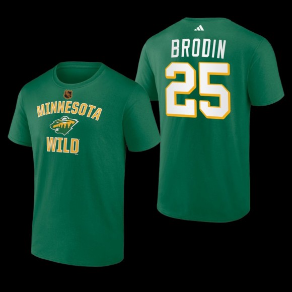 Jonas Brodin #25 Minnesota Wild Reverse Retro 2.0 Wheelhouse Green Men T-Shirt