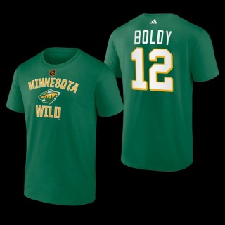 Matt Boldy #12 Minnesota Wild Reverse Retro 2.0 Wheelhouse Green Men T-Shirt