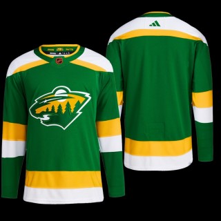 Men Minnesota Wild Reverse Retro 2.0 2022 Green Authentic Primegreen Jersey Blank