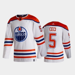 Edmonton Oilers Cody Ceci #5 2021 Reverse Retro White Special Edition Jersey