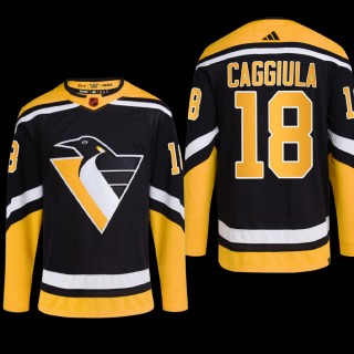 Reverse Retro 2.0 Pittsburgh Penguins Drake Caggiula Jersey Authentic Pro Black #18 Uniform