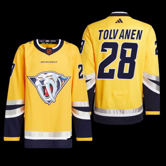 Eeli Tolvanen Nashville Predators Authentic Primegreen Jersey 2022 Yellow #28 Reverse Retro 2.0 Uniform