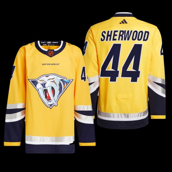 Kiefer Sherwood Nashville Predators Authentic Primegreen Jersey 2022 Yellow #44 Reverse Retro 2.0 Uniform