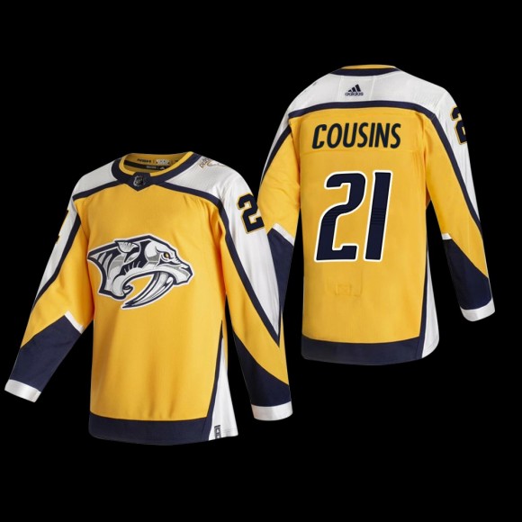 Nick Cousins Nashville Predators Reverse Retro Jersey Gold #21 Authentic Uniform