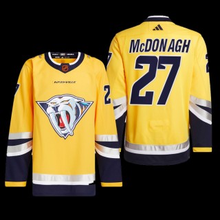 Ryan McDonagh Nashville Predators Authentic Primegreen Jersey 2022 Yellow #27 Reverse Retro 2.0 Uniform