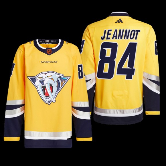 Tanner Jeannot Nashville Predators Authentic Primegreen Jersey 2022 Yellow #84 Reverse Retro 2.0 Uniform