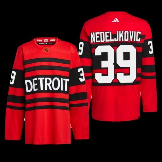 Alex Nedeljkovic Detroit Red Wings Authentic Pro Jersey 2022 Red #39 Reverse Retro 2.0 Uniform