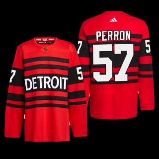 David Perron Detroit Red Wings Authentic Pro Jersey 2022 Red #57 Reverse Retro 2.0 Uniform