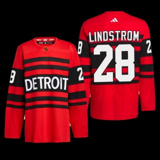 Gustav Lindstrom Detroit Red Wings Authentic Pro Jersey 2022 Red #28 Reverse Retro 2.0 Uniform