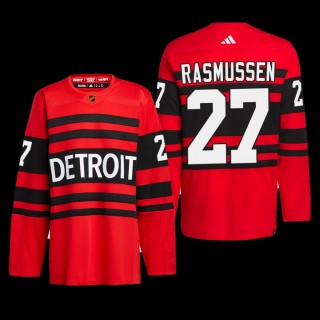 Michael Rasmussen Detroit Red Wings Authentic Pro Jersey 2022 Red #27 Reverse Retro 2.0 Uniform