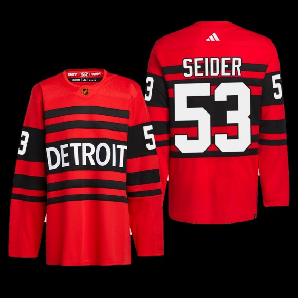 Moritz Seider Detroit Red Wings Authentic Pro Jersey 2022 Red #53 Reverse Retro 2.0 Uniform